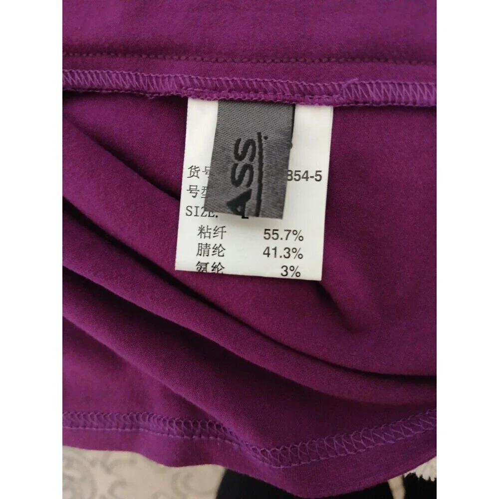 Amass‎ Womens Tank Top Purple Size 2 Sequin Accents Sleeveless Casual Summer